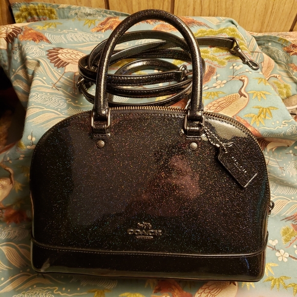 Coach Handbags - Black Patent Coach Mini Sierra Satchel